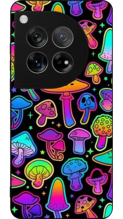 Coque OnePlus 12 - Silicone rigide noir Autumn 2024 magic mushrooms