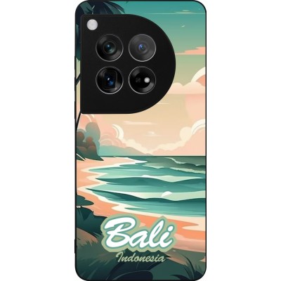 Coque OnePlus 12 - Silicone rigide noir Bali Landscape