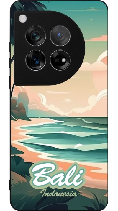 Coque OnePlus 12 - Silicone rigide noir Bali Landscape