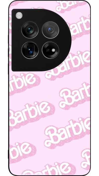 Coque OnePlus 12 - Silicone rigide noir Barbie light pink pattern