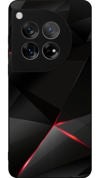 Coque OnePlus 12 - Silicone rigide noir Black Red Lines