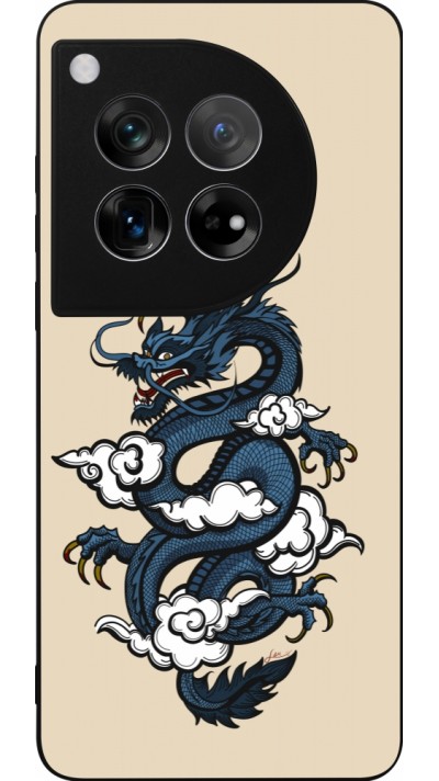 Coque OnePlus 12 - Silicone rigide noir Blue Dragon Tattoo