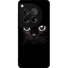 Coque OnePlus 12 - Silicone rigide noir Cat eyes