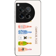 Coque OnePlus 12 - Silicone rigide noir Champagne Please