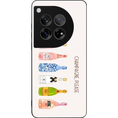 Coque OnePlus 12 - Silicone rigide noir Champagne Please