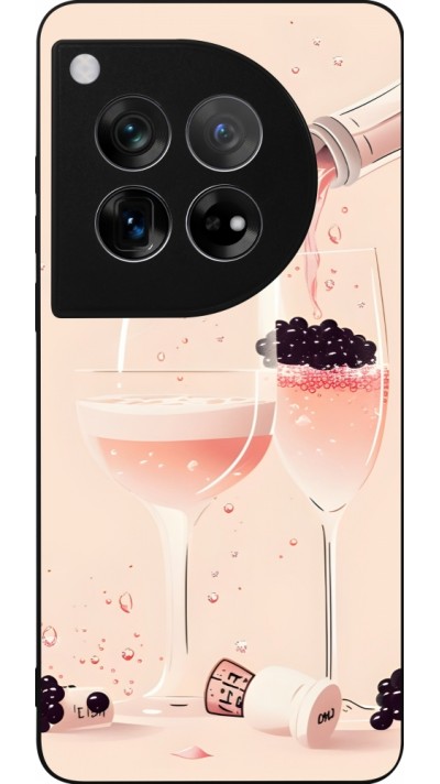 Coque OnePlus 12 - Silicone rigide noir Champagne Pouring Pink