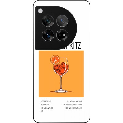 Coque OnePlus 12 - Silicone rigide noir Cocktail recette Aperol Spritz