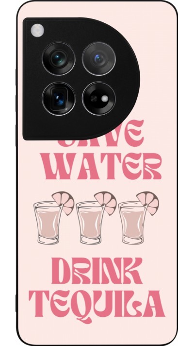 Coque OnePlus 12 - Silicone rigide noir Cocktail Save Water Drink Tequila