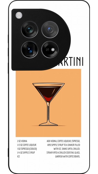 Coque OnePlus 12 - Silicone rigide noir Cocktail recette Espresso Martini