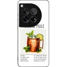 Coque OnePlus 12 - Silicone rigide noir Cocktail recette Moscow Mule