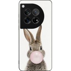 Coque OnePlus 12 - Silicone rigide noir Easter 2023 bubble gum bunny