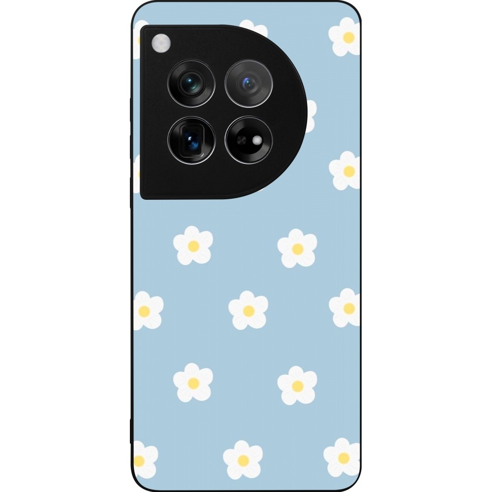 Coque OnePlus 12 - Silicone rigide noir Easter 2024 daisy flower