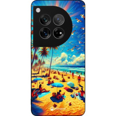 Coque OnePlus 12 - Silicone rigide noir Été Paradis Paint