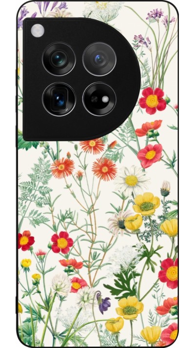 Coque OnePlus 12 - Silicone rigide noir Flora Botanical Wildlife