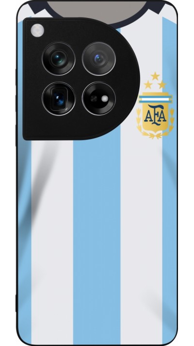 Coque OnePlus 12 - Silicone rigide noir Maillot de football Argentine 2022 personnalisable