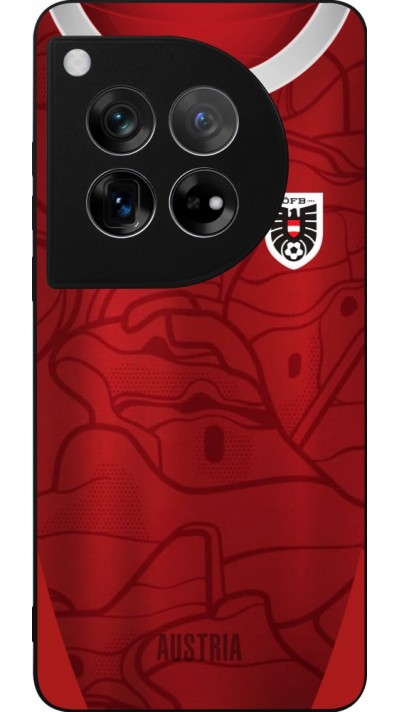 Coque OnePlus 12 - Silicone rigide noir Maillot de football Autriche personnalisable