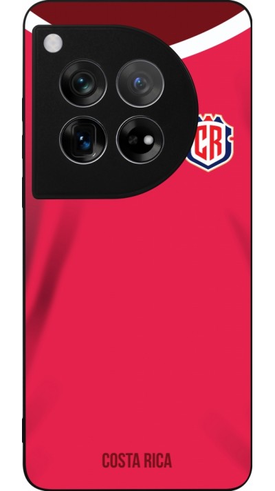 Coque OnePlus 12 - Silicone rigide noir Maillot de football Costa Rica 2022 personnalisable