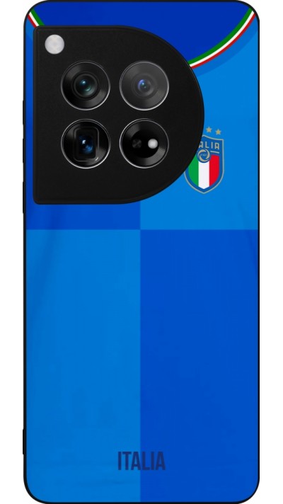 Coque OnePlus 12 - Silicone rigide noir Maillot de football Italie 2022 personnalisable