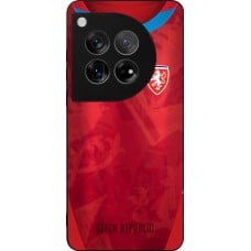 Coque OnePlus 12 - Silicone rigide noir Maillot de football République Tchèque personnalisable