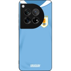 Coque OnePlus 12 - Silicone rigide noir Maillot de football Uruguay 2022 personnalisable