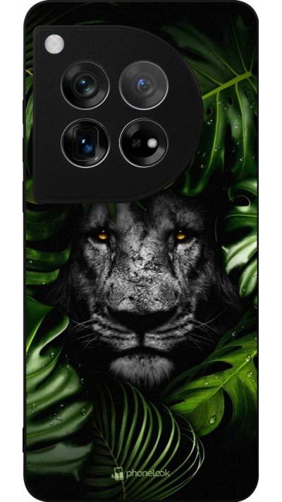 Coque OnePlus 12 - Silicone rigide noir Forest Lion