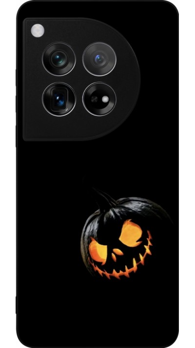 Coque OnePlus 12 - Silicone rigide noir Halloween 2023 discreet pumpkin