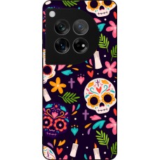 Coque OnePlus 12 - Silicone rigide noir Halloween 2023 mexican style