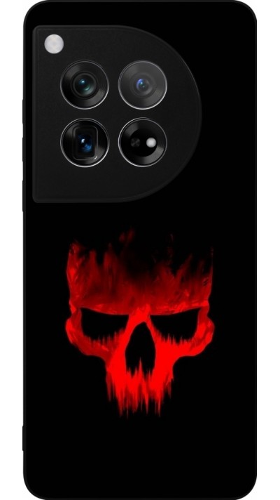 Coque OnePlus 12 - Silicone rigide noir Halloween 2023 scary skull