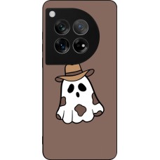 Coque OnePlus 12 - Silicone rigide noir Halloween 2024 cowboy ghost