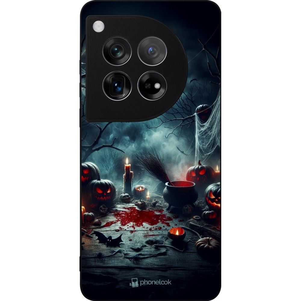 Coque OnePlus 12 - Silicone rigide noir Halloween 2024 Dark Moon