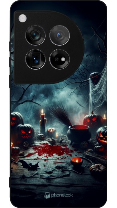 Coque OnePlus 12 - Silicone rigide noir Halloween 2024 Dark Moon