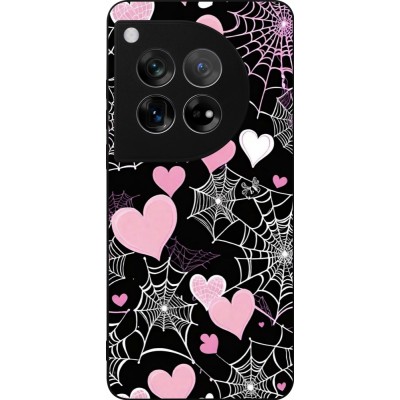 Coque OnePlus 12 - Silicone rigide noir Halloween 2024 girly