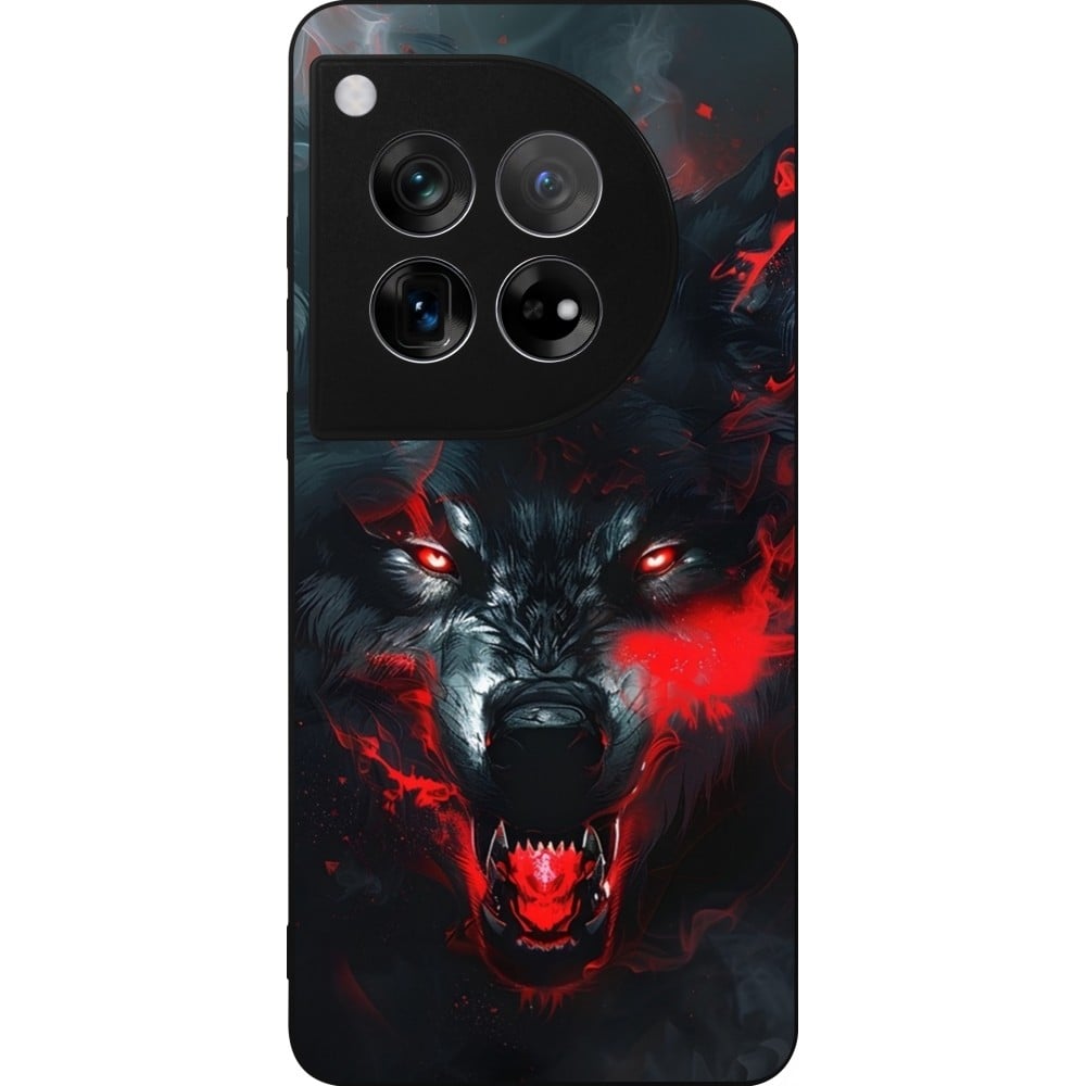 Coque OnePlus 12 - Silicone rigide noir Halloween 2024 mad werewolf