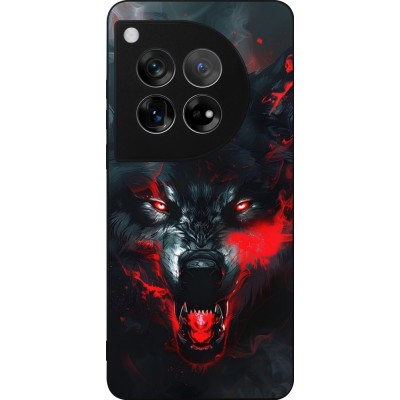 Coque OnePlus 12 - Silicone rigide noir Halloween 2024 mad werewolf