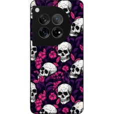 Coque OnePlus 12 - Silicone rigide noir Halloween 2024 romantic skulls