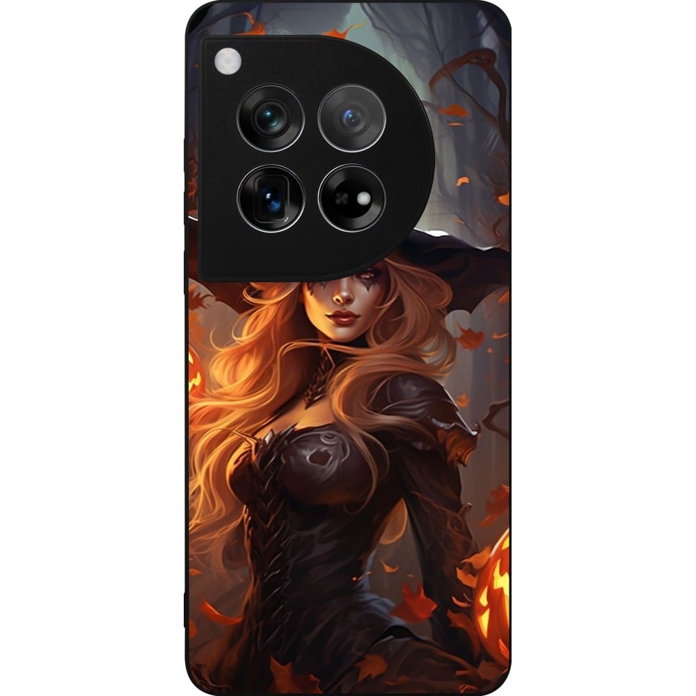 Coque OnePlus 12 - Silicone rigide noir Halloween 2024 sexy witch