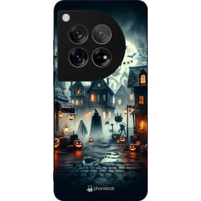 Coque OnePlus 12 - Silicone rigide noir Halloween Spookville