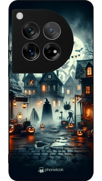 Coque OnePlus 12 - Silicone rigide noir Halloween Spookville