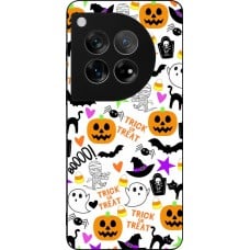 Coque OnePlus 12 - Silicone rigide noir Halloween 2024 trick or treat