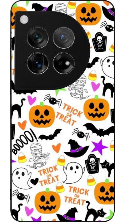 Coque OnePlus 12 - Silicone rigide noir Halloween 2024 trick or treat