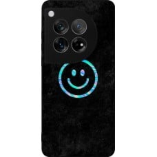 Coque OnePlus 12 - Silicone rigide noir Happy smiely irisé