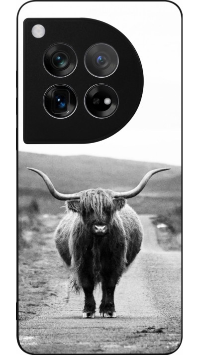 Coque OnePlus 12 - Silicone rigide noir Highland cattle