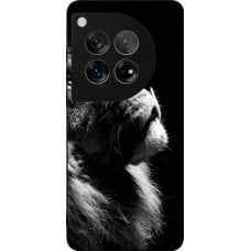 Coque OnePlus 12 - Silicone rigide noir Lion looking up