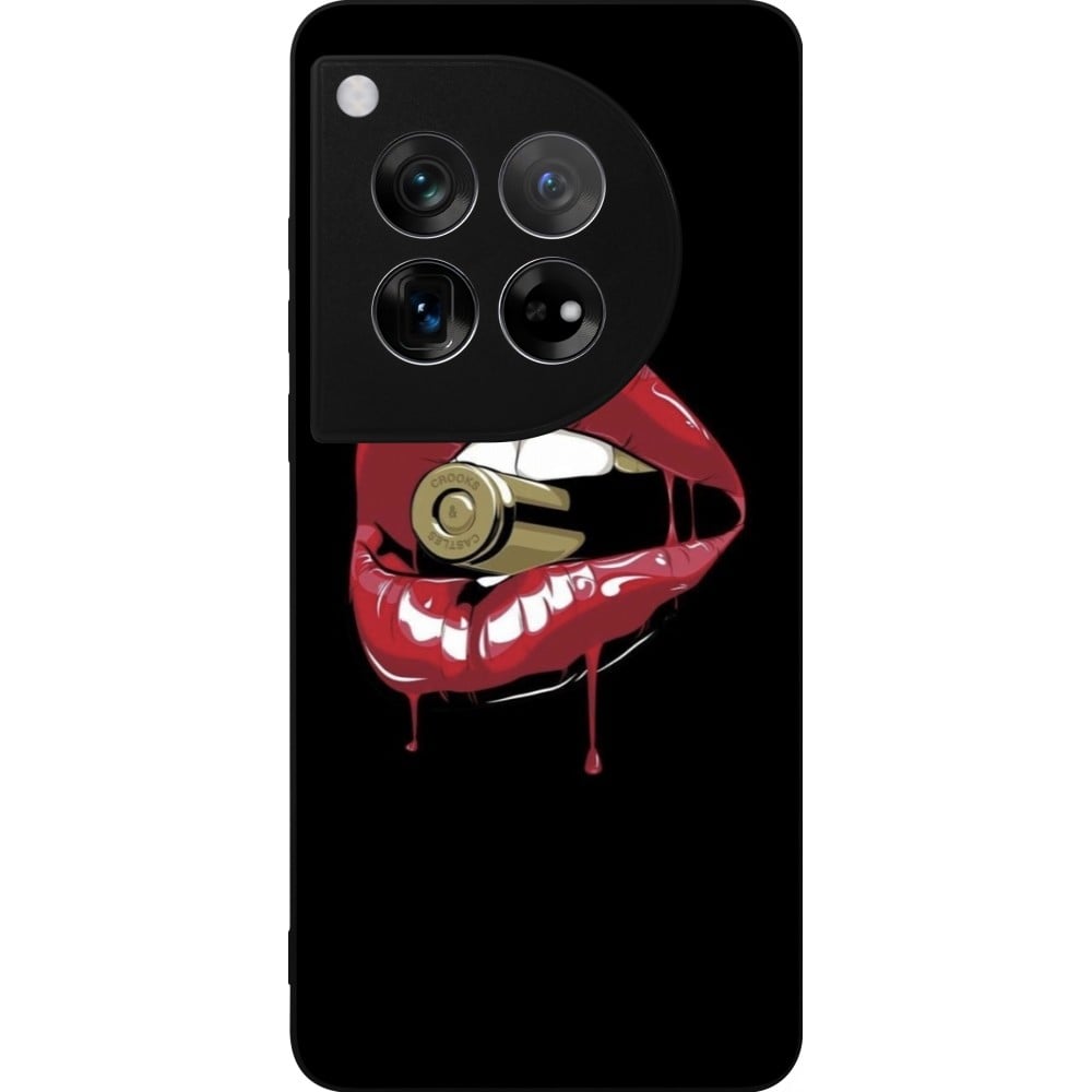 Coque OnePlus 12 - Silicone rigide noir Lips bullet