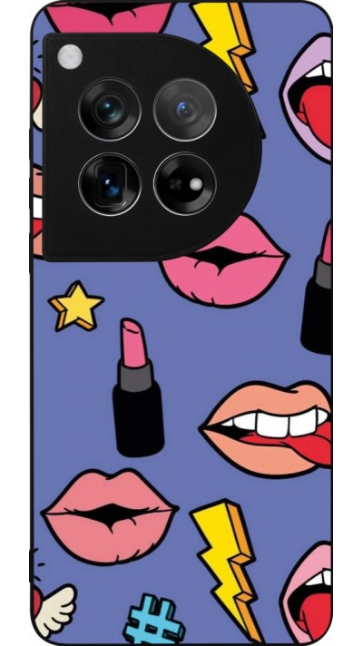 Coque OnePlus 12 - Silicone rigide noir Lips and lipgloss