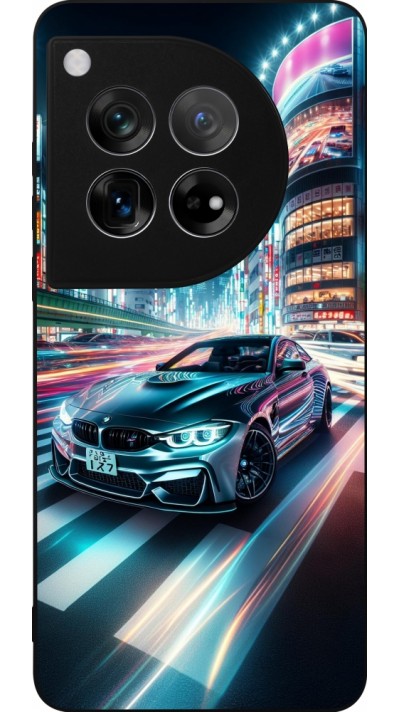 Coque OnePlus 12 - Silicone rigide noir BMW M4 Tokyo Night