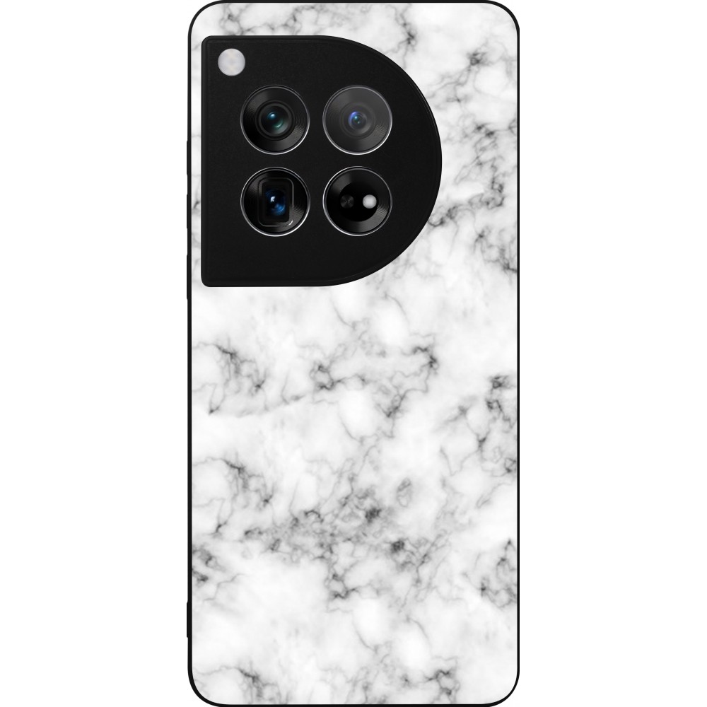 Coque OnePlus 12 - Silicone rigide noir Marble 01