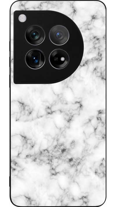 Coque OnePlus 12 - Silicone rigide noir Marble 01