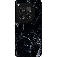 Coque OnePlus 12 - Silicone rigide noir Marble Black 01