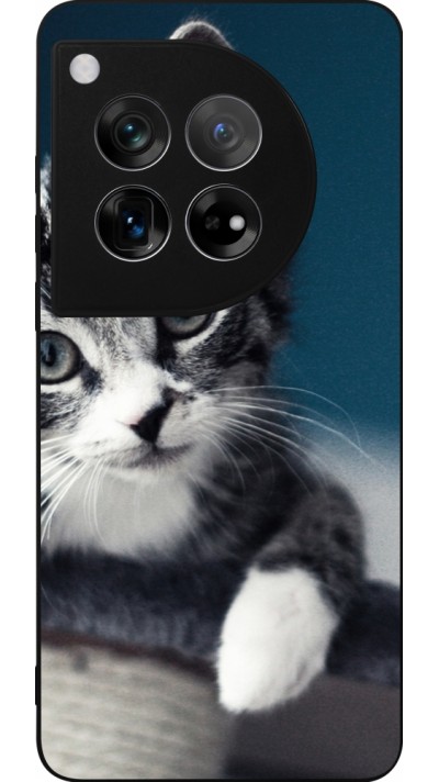 Coque OnePlus 12 - Silicone rigide noir Meow 23